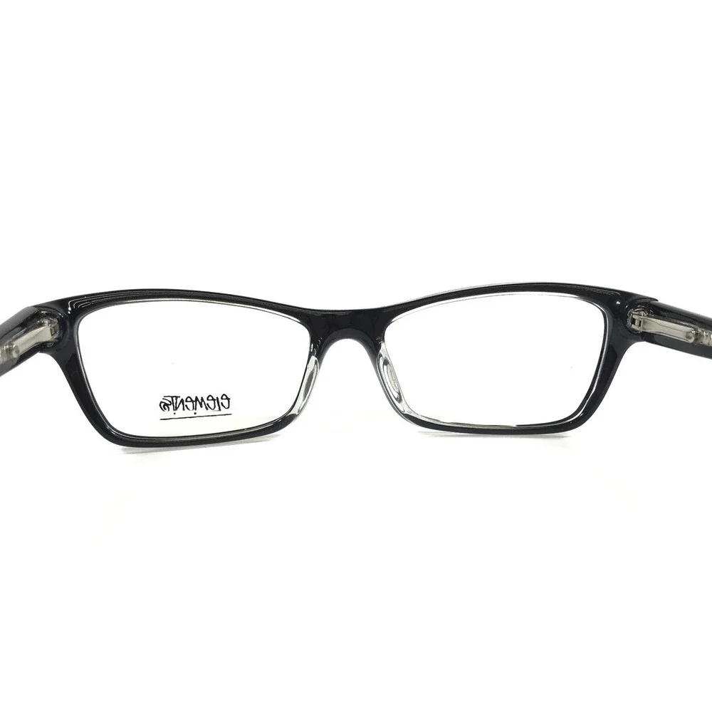 Elements Eyeglasses Frames EL262 C3 Black on Clear Rectangle Full Rim 52-16-135